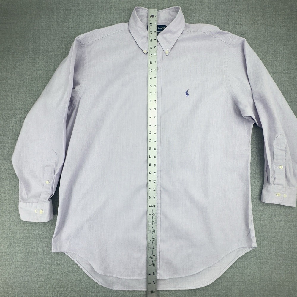 Polo Ralph Lauren Button Up Long Sleeve Men's Sz 16 32/33 Yarmouth Pink Stripe - Picture 5 of 6